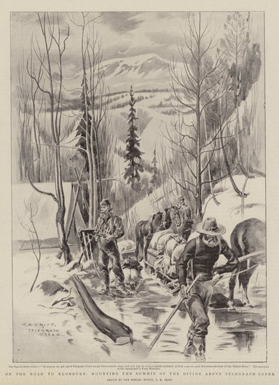 Sur la route de Klondyke, montant le sommet de la crête au-dessus de Telegraph Creek - Charles Edwin Fripp